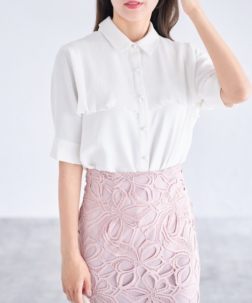 tocco closet（トッコ　クローゼット）の「【ZOZO限定】シフォンプリーツブラウス（シャツ/ブラウス・レディース・オフホワイト/ブラック/オレンジ・M）」の13枚目の写真