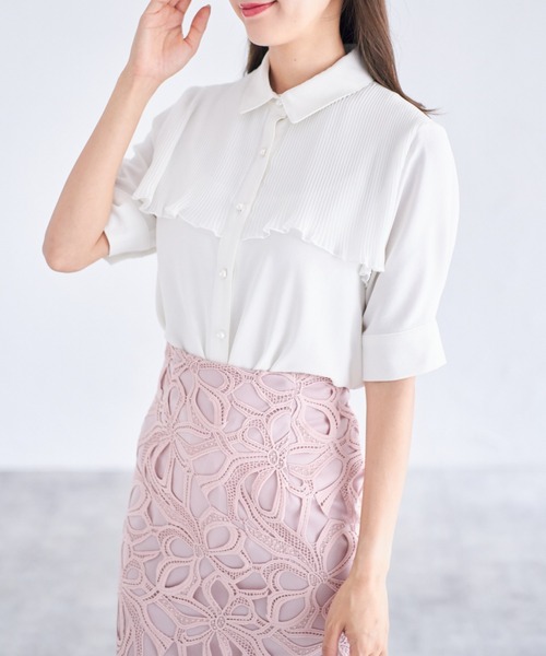 tocco closet（トッコ　クローゼット）の「【ZOZO限定】シフォンプリーツブラウス（シャツ/ブラウス・レディース・オフホワイト/ブラック/オレンジ・M）」の14枚目の写真
