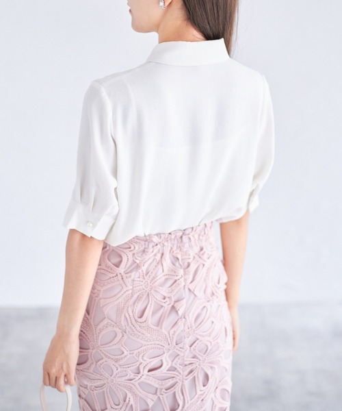 tocco closet（トッコ　クローゼット）の「【ZOZO限定】シフォンプリーツブラウス（シャツ/ブラウス・レディース・オフホワイト/ブラック/オレンジ・M）」の17枚目の写真