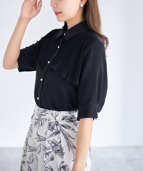 tocco closet（トッコ　クローゼット）の「【ZOZO限定】シフォンプリーツブラウス（シャツ/ブラウス・レディース・オフホワイト/ブラック/オレンジ・M）」の22枚目の写真
