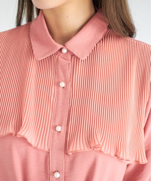 tocco closet（トッコ　クローゼット）の「【ZOZO限定】シフォンプリーツブラウス（シャツ/ブラウス・レディース・オフホワイト/ブラック/オレンジ・M）」の9枚目の写真