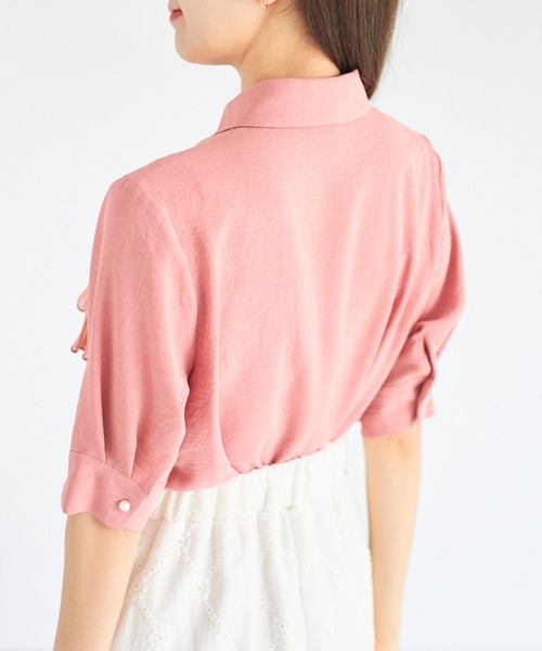 tocco closet（トッコ　クローゼット）の「【ZOZO限定】シフォンプリーツブラウス（シャツ/ブラウス・レディース・オフホワイト/ブラック/オレンジ・M）」の10枚目の写真