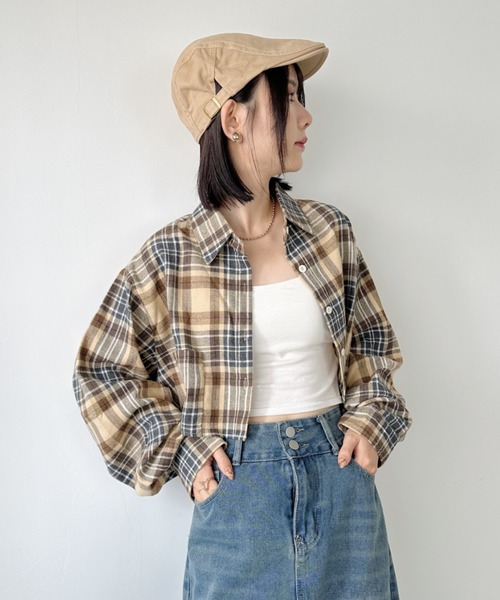 blessü 短丈チェックシャツ セール】ショート丈チェックシャツ（シャツ/ブラウス）｜CLEA