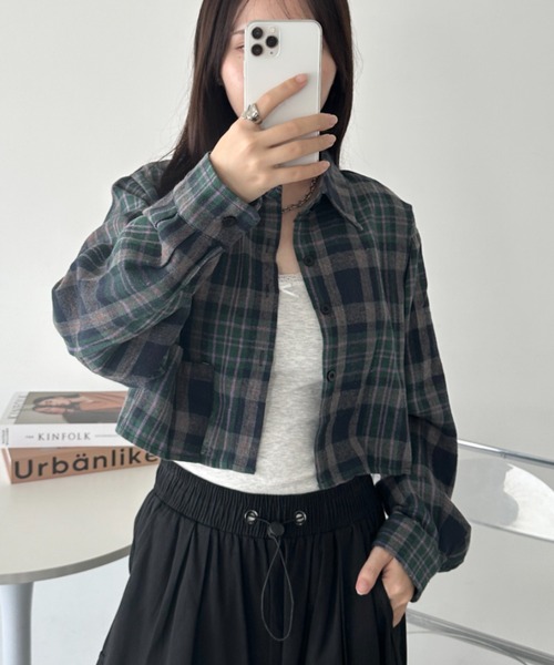 セール】ショート丈チェックシャツ（シャツ/ブラウス）｜CLEA（クレア
