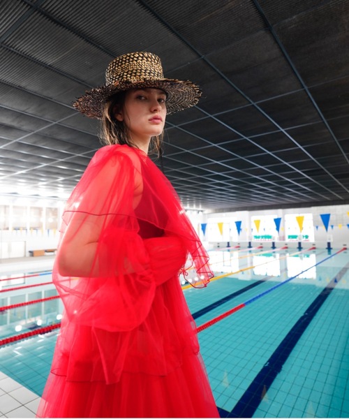 ORIENT MILLINERY(オリエント ミリナリー)の「MIXA【ミクサ】ラティス編みフリンジカノチェハット(ハット・レディース・ナチュラル/ブラック・FREE)」の22枚目の写真
