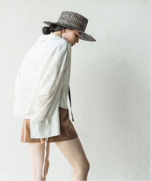 ORIENT MILLINERY（オリエント ミリナリー）の「MIXA【ﾐｸｻ】ラティス編みフリンジカノチェハット（ハット・レディース・ナチュラル/ブラック・FREE）」の20枚目の写真