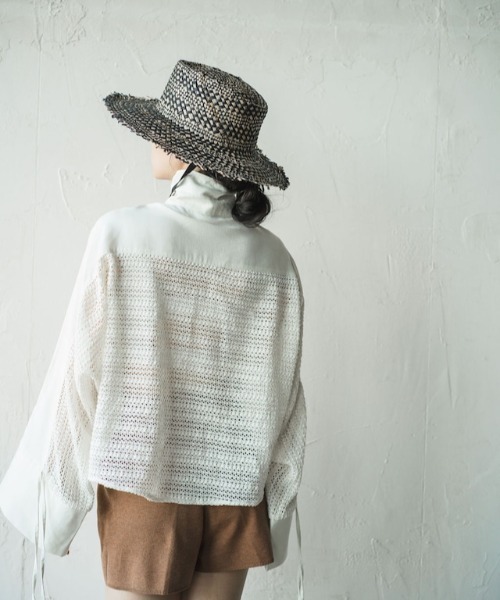ORIENT MILLINERY（オリエント ミリナリー）の「MIXA【ﾐｸｻ】ラティス編みフリンジカノチェハット（ハット・レディース・ナチュラル/ブラック・FREE）」の18枚目の写真