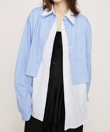 LAYERD STRIPE 2P SH レイヤード ストライプ 2ピー シャツ
