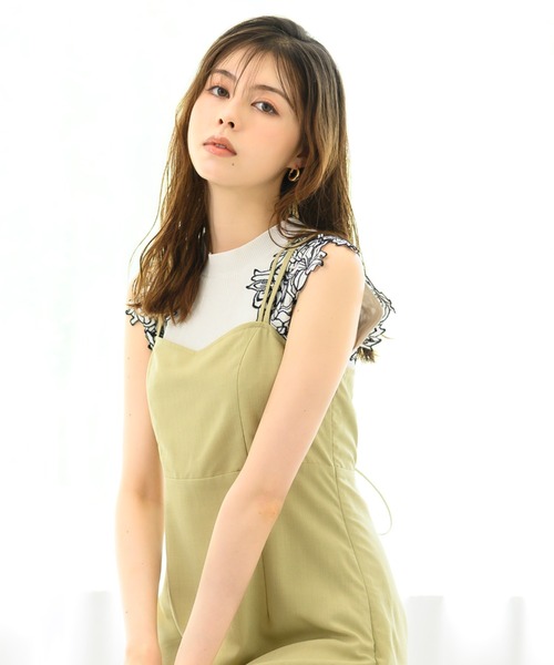 MISCH MASCH(ミッシュマッシュ)の「レースフレンチスリーブニット/MM438301(ニット/セーター・レディース・ホワイト/ベージュ/ブラック・フリ-)」の5枚目の写真