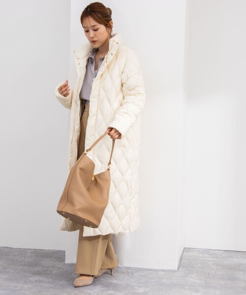 TAION(タイオン)の「◇【WEB限定】【TAION/タイオン】ヘチマキルトロングダウン 24AW(ダウンジャケット/コート・レディース・オフホワイト/オリーブ/ブラック・FREE)」の9枚目の写真