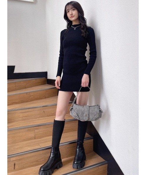 GYDA（ジェイダ）の「【ZOZO限定】ボトルネックリブニットワンピース（ワンピース・レディース・ブラック/その他1・FREE）」の17枚目の写真