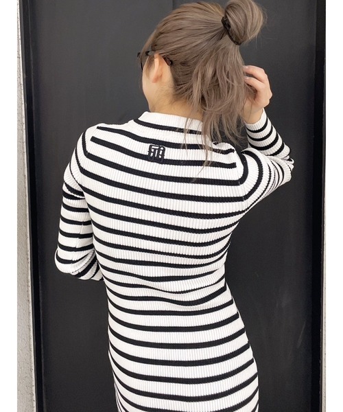 セール】【ZOZO限定】ボトルネックリブニットワンピース