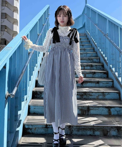 AS KNOW AS plus（アズノゥアズプラス）の「◎肩リボンキャミ