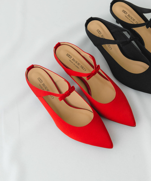 RODE SKO（ロデスコ）の「『MADE IN JAPAN』プチリボンミュール（パンプス・レディース・レッド/ブラック・38/37）」の3枚目の写真