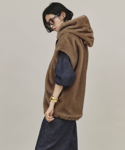 Curensology（カレンソロジー）の「Curensology(カレンソロジー)/ミンクライクファーベスト（ベスト・レディース・ブラウン/ライトグレー・FREE）」の10枚目の写真