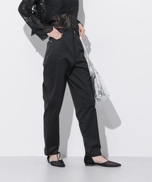 NORAH-002/サテンストレッチテーパードパンツ