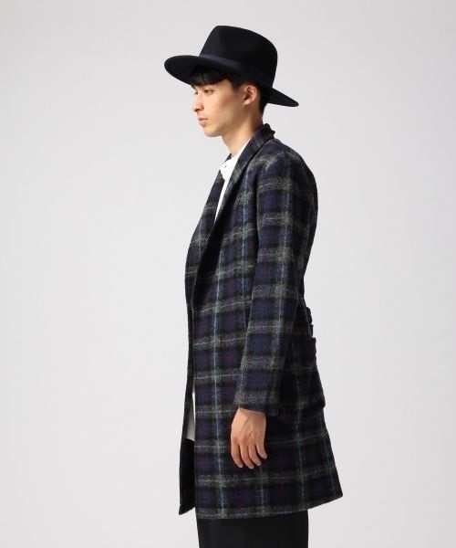 RAGEBLUE（レイジブルー）の「ウールチェックロングガウン/566838（その他アウター・メンズ・ブルー・FREE）」の7枚目の写真