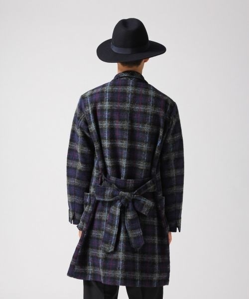 RAGEBLUE（レイジブルー）の「ウールチェックロングガウン/566838（その他アウター・メンズ・ブルー・FREE）」の8枚目の写真