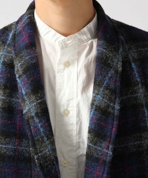 RAGEBLUE（レイジブルー）の「ウールチェックロングガウン/566838（その他アウター・メンズ・ブルー・FREE）」の9枚目の写真