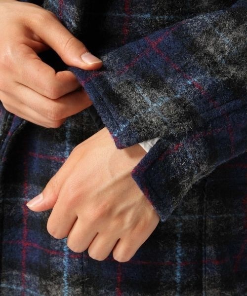 RAGEBLUE（レイジブルー）の「ウールチェックロングガウン/566838（その他アウター・メンズ・ブルー・FREE）」の12枚目の写真