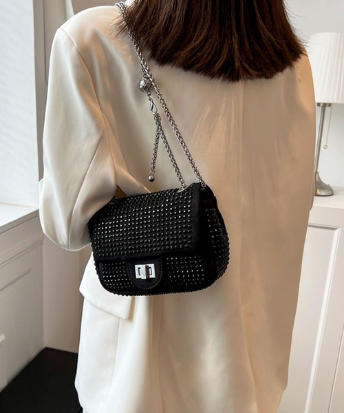 florist（フローリスト）の「ラインストーンフラップショルダーバッグ（クラッチバッグ・レディース・ブラック/シルバー/カラフル・FREE）」の11枚目の写真