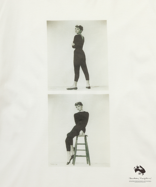 「ADAM ET ROPE'」 長袖カットソー「AUDREY HEPBURNコラボ」 FREE ホワイト レディース ADAM ET ROPE'（アダムエロペ）の「【AUDREY HEPBURN COLLECTION