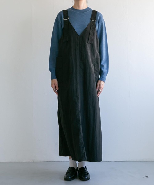 FORK&SPOON  ナイロンワッシャージャンパースカート セール】FORK&SPOON ナイロンワッシャージャンパースカート