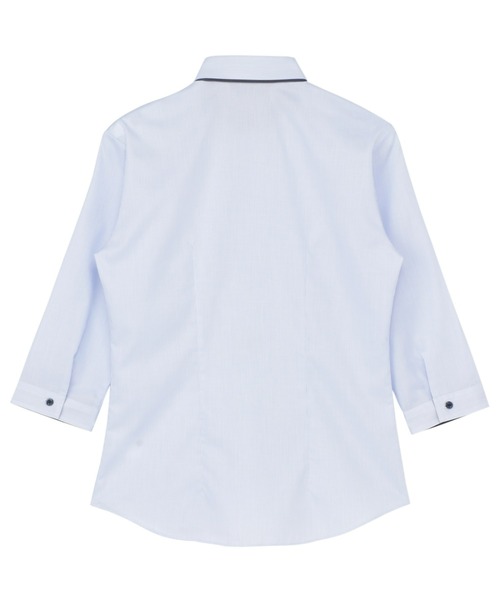 TOKYO SHIRTS（トウキョウシャツ）の「形態安定ノーアイロン ワイド 7分袖ビジネスワイシャツ（ビジネスシャツ・レディース・サックスブルー・L/LL/XL/S/M）」の2枚目の写真