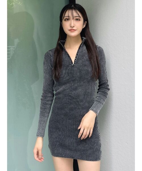 GYDA（ジェイダ）の「ブリーチハーフZIP long sleeveニットワンピース（ワンピース・レディース・ネイビー/ブラック/ベージュ・FREE）」の10枚目の写真