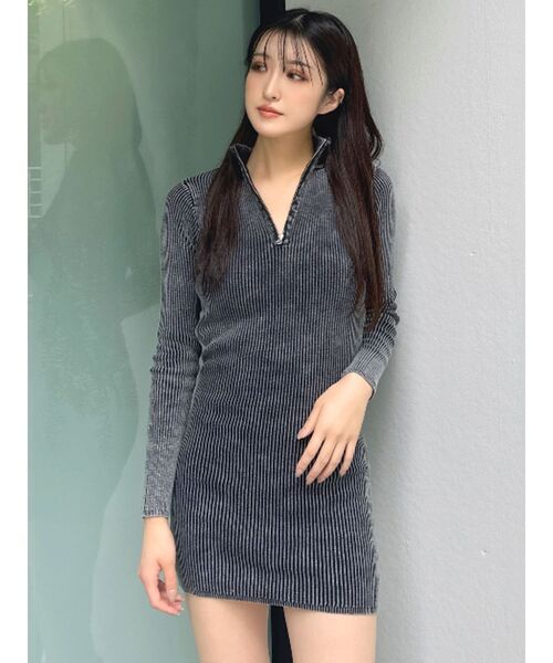 GYDA（ジェイダ）の「ブリーチハーフZIP long sleeveニットワンピース（ワンピース・レディース・ネイビー/ブラック/ベージュ・FREE）」の11枚目の写真