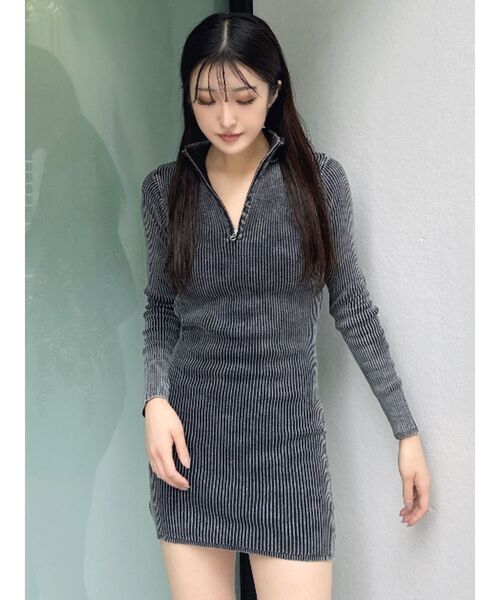 GYDA（ジェイダ）の「ブリーチハーフZIP long sleeveニットワンピース（ワンピース・レディース・ネイビー/ブラック/ベージュ・FREE）」の12枚目の写真