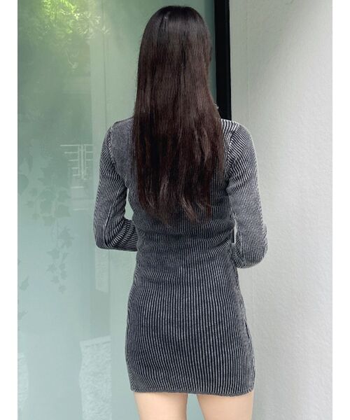 GYDA（ジェイダ）の「ブリーチハーフZIP long sleeveニットワンピース（ワンピース・レディース・ネイビー/ブラック/ベージュ・FREE）」の13枚目の写真