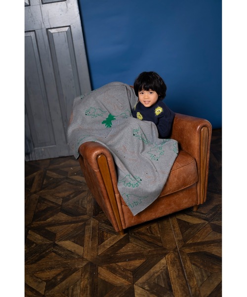 ami amie（アミアミ）の「恐竜ブランケット　◎マシンウォッシャブル（ブランケット・キッズ・ブラック/グレー・フリー）」の6枚目の写真