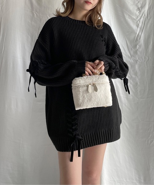 one wayザッカ(ワンウェイザッカ)の「バニティファーバッグ(ショルダーバッグ・レディース・ブルー/アイボリー/ピンク・FREE)」の8枚目の写真