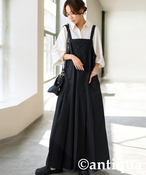 RE ARRIVAL/再入荷 セール】アシメプリーツサロペット（サロペット/オーバーオール サロペット・オーバーオール・オールインワン