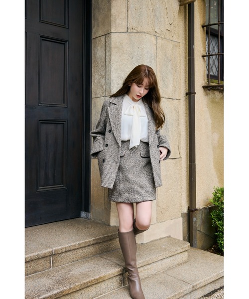 Her lip to（ハーリップトゥー）の「Hemingway Check Tweed Skirt（スカート・レディース・ブラック/ブラウン・M/S）」の16枚目の写真