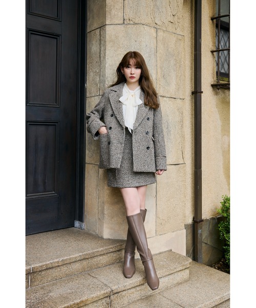 スカート Hemingway Check Tweed Long Skirt Hemingway Check Tweed Skirt