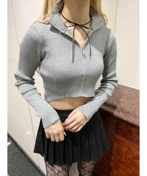 PHILLY（フィリー）の「【PHILLY】Wコンパクトジップカーディガン（カーディガン/ボレロ・レディース・グレー/ホワイト/ブラック・FREE）」の5枚目の写真