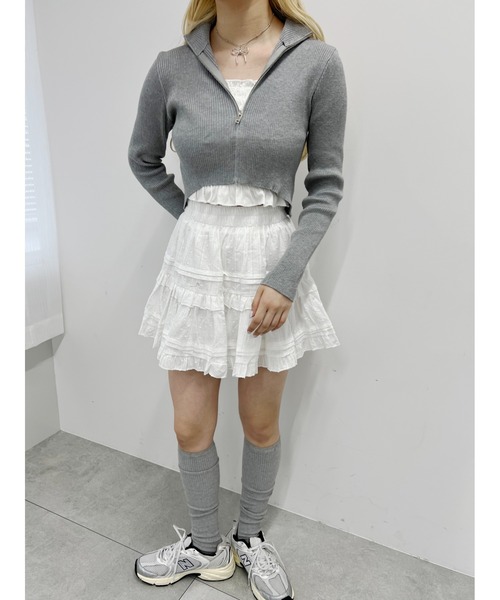 PHILLY（フィリー）の「【PHILLY】Wコンパクトジップカーディガン（カーディガン/ボレロ・レディース・グレー/ホワイト/ブラック・FREE）」の11枚目の写真