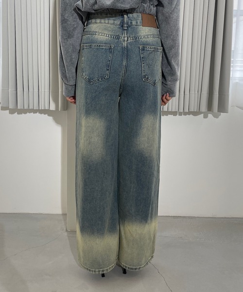 ROGER AND RAW(ロジャーアンドロウ)の「ダメージワイドデニムパンツ(デニムパンツ・レディース・ブルー・SMALL/MEDIUM)」の5枚目の写真