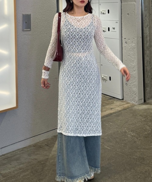 efill（エフィル）の「裾 フリンジ デニムパンツ（デニムパンツ・レディース・ダークブルー・S）」の8枚目の写真