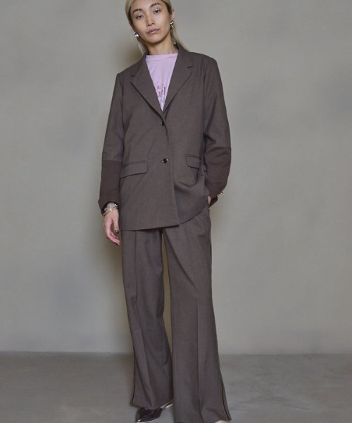 Muel Chic(ミュエルシック)の「Olsen Jacket オルセンジャケット(テーラードジャケット・レディース・ブラウン/チャコールグレー・FREE)」の5枚目の写真