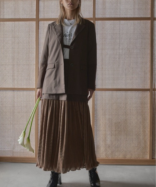 Muel Chic(ミュエルシック)の「Olsen Jacket オルセンジャケット(テーラードジャケット・レディース・ブラウン/チャコールグレー・FREE)」の7枚目の写真