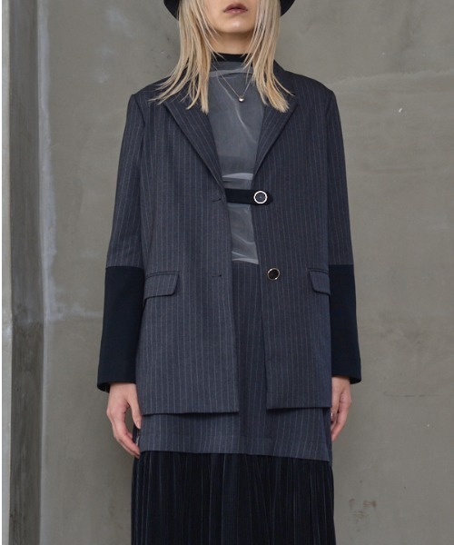 Muel Chic(ミュエルシック)の「Olsen Jacket オルセンジャケット(テーラードジャケット・レディース・ブラウン/チャコールグレー・FREE)」の9枚目の写真