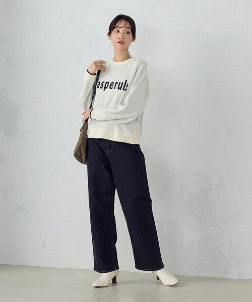 COMME CA ISM(コムサイズム)の「ウォッシャブル スウェットライク ロゴニット(ニット/セーター・レディース・アイボリー/ブラック/ライトグレー・FREE)」の4枚目の写真