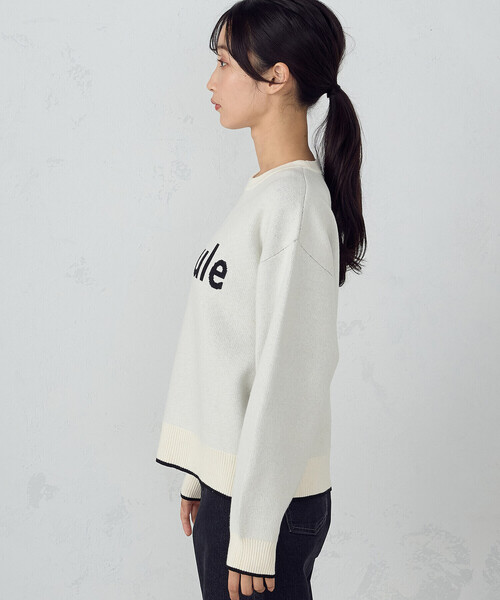 COMME CA ISM(コムサイズム)の「ウォッシャブル スウェットライク ロゴニット(ニット/セーター・レディース・アイボリー/ブラック/ライトグレー・FREE)」の13枚目の写真