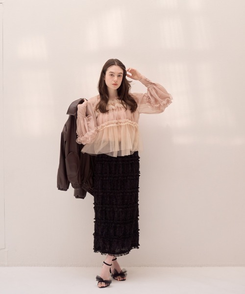 muguet(ミュゲ)の「レースIラインスカート(裏地付き)(スカート・レディース・ホワイト/ブラック・MEDIUM/SMALL)」の20枚目の写真