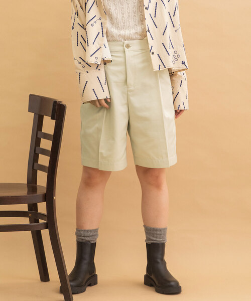 POU DOU DOU（プードゥドゥ）の「ワイドタックハーフパンツ（その他パンツ・レディース・キナリ/モカ/ダークグレー・M）」の10枚目の写真