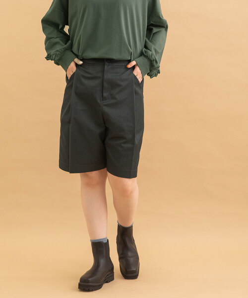 POU DOU DOU（プードゥドゥ）の「ワイドタックハーフパンツ（その他パンツ・レディース・キナリ/モカ/ダークグレー・M）」の18枚目の写真