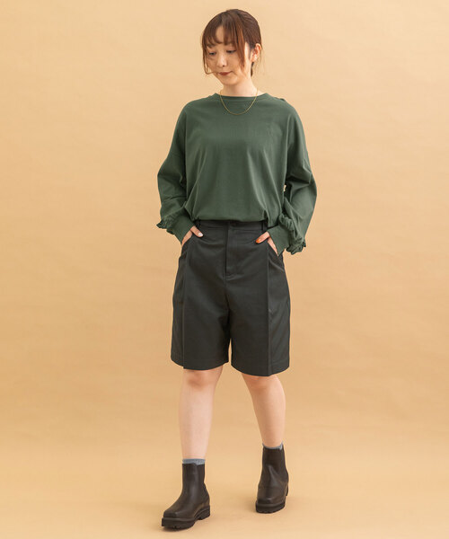 POU DOU DOU（プードゥドゥ）の「ワイドタックハーフパンツ（その他パンツ・レディース・キナリ/モカ/ダークグレー・M）」の20枚目の写真